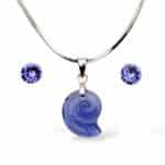Swarovski kristályos ékszerszett “Pisces” – Csiga 14 mm, Lila Tranzanite + díszdoboz