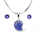 Swarovski kristályos ékszerszett “Pisces” – Csiga 14 mm, Lila Tranzanite + díszdoboz