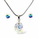 Limitált swarovski kristályos ékszerszett - Csiga 14 mm, Crystal AB ajándék díszdobozban