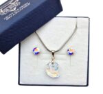 Limitált swarovski kristályos ékszerszett - Csiga 14 mm, Crystal AB ajándék díszdobozban