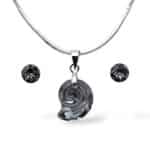 Swarovski kristályos ékszerszett “Scorpius” – Csiga 14 mm, Silver Night + díszdoboz
