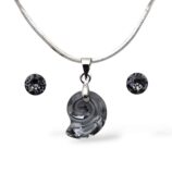 Swarovski kristályos ékszerszett “Scorpius” – Csiga 14 mm, Silver Night + díszdoboz
