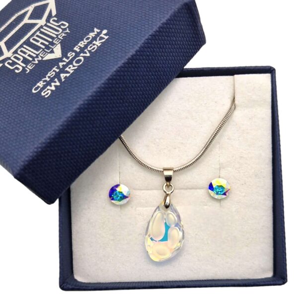 Swarovski kristályos ékszerszett - Buborék 18 mm, Crystal AB + díszdoboz