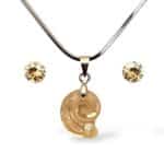 Limitált Swarovski kristályos ékszerszett - Csiga 14 mm, Golden Shadow ajándék díszdobozban