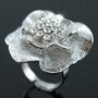 Ezüst színű rózsás swarovski kriytályos gyűrű