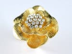 Arany színű swarovski kristályos gyűrű - Állítható