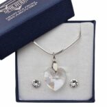 18 mm-es Szives Swarovski kristályos ékszerszett – Crystal – ajándék díszdobozban