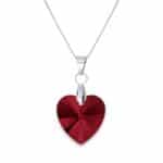 18 mm Szív Swarovski kristályos ezüst nyaklánc - Siam
