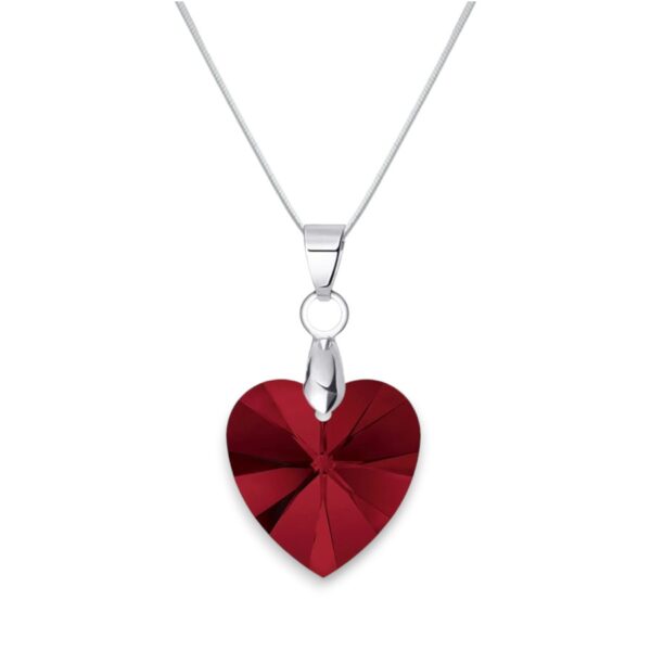 18 mm Szív Swarovski kristályos ezüst nyaklánc - Siam