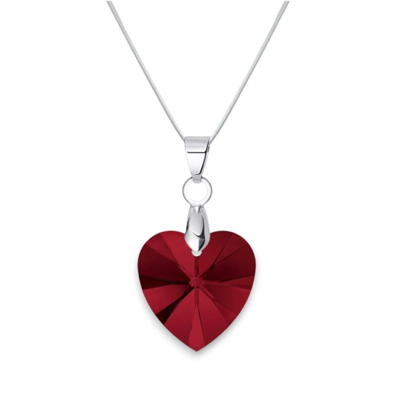 18 mm Szív Swarovski kristályos ezüst nyaklánc - Siam