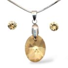 Swarovski® kristályos ékszerszett - Pear 18 mm, Denim Blue + díszdoboz