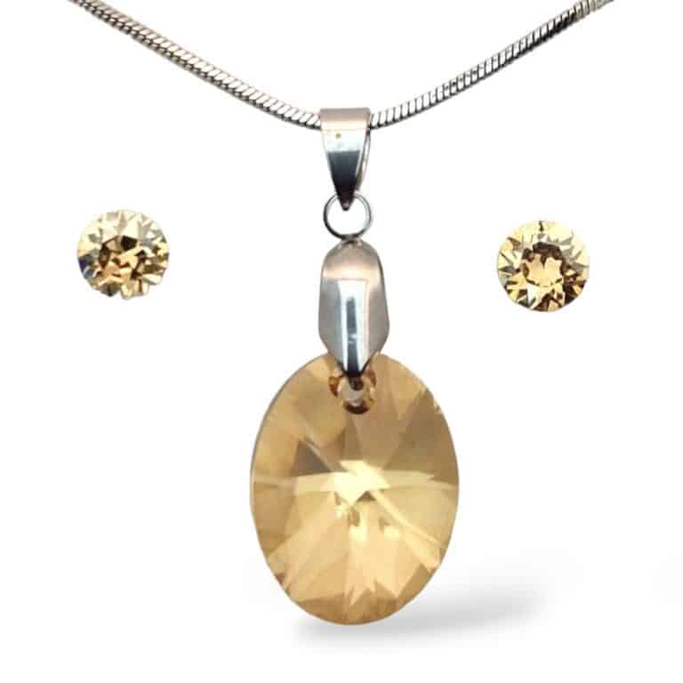 Swarovski® kristályos ékszerszett - Pear 18 mm, Denim Blue + díszdoboz