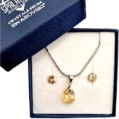 Swarovski kristályos ékszerszett – Oval 12 mm, Golden Shadow + díszdoboz