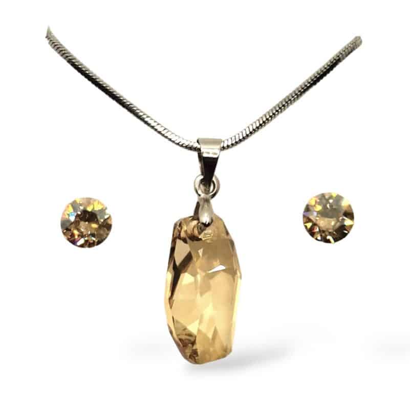 Swarovski kristályos ékszerszett – Meteor 18 mm, Golden Shadow + díszdoboz