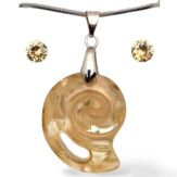 Swarovski kristályos ékszerszett – Csiga 28 mm, Golden Shadow + díszdoboz