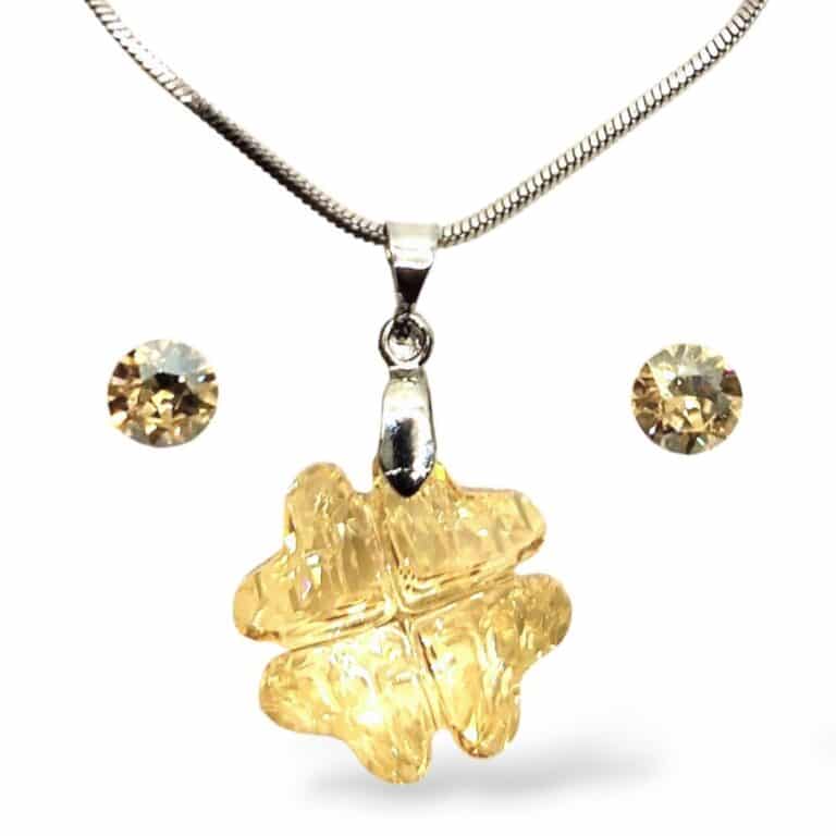 Swarovski kristályos ékszerszett - Lóhere 19 mm, Golden Shadow + díszdoboz