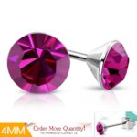 4 mm-es CZ cirkónia kristályos nemesacél fülbevaló