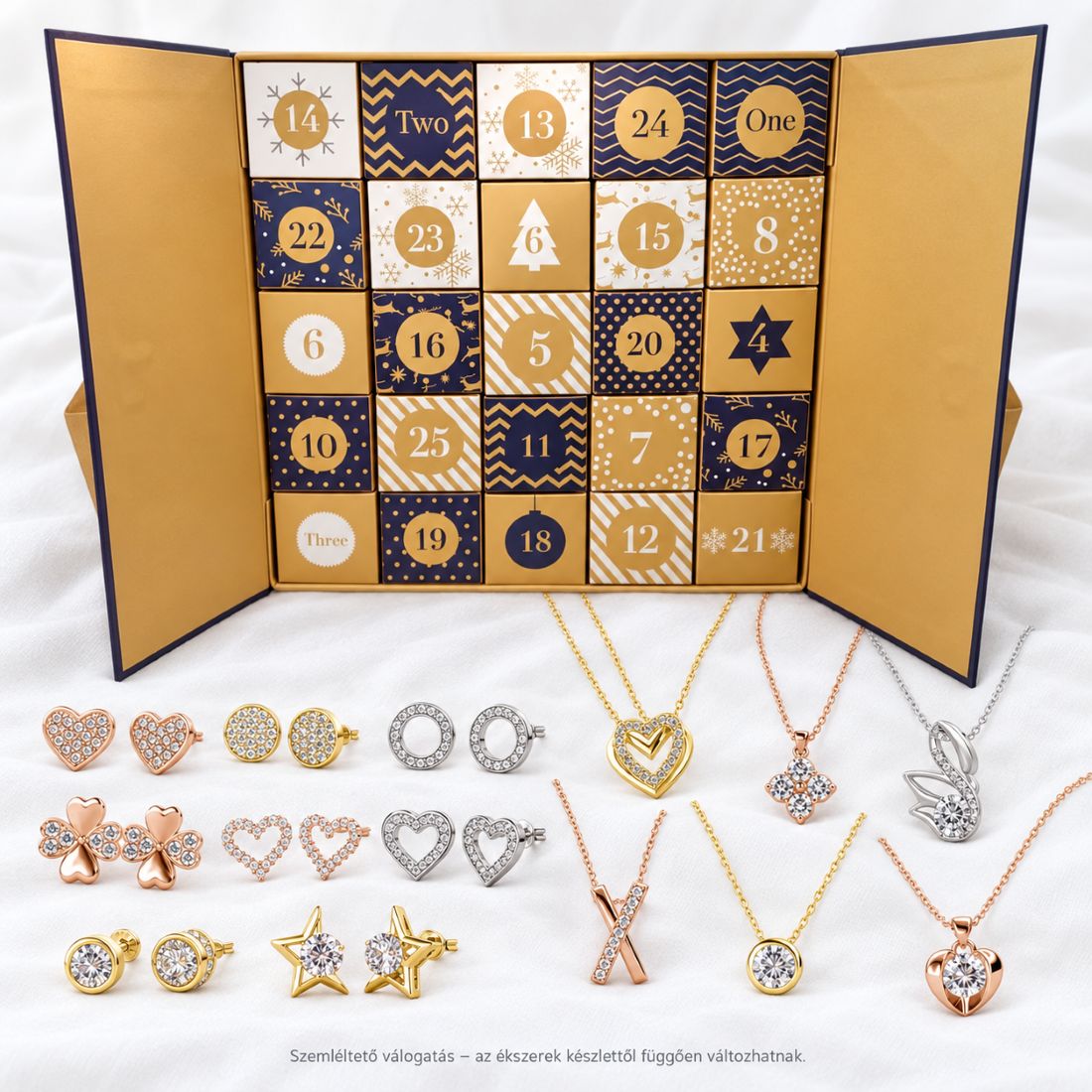 18K aranyozott swarovski kristályos ékszer adventi kalendárium - EkszerWebshop.hu 18K aranyozott swarovski kristályos ékszer adventi kalendárium - EkszerWebshop.hu