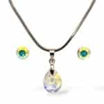 Swarovski kristályos ékszerszett “Sagittarius” – Pear 12 mm, crystal ab + díszdoboz