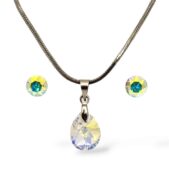 Swarovski kristályos ékszerszett “Sagittarius” – Pear 12 mm, crystal ab + díszdoboz