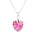 14 mm Szív Swarovski kristályos nemesacél nyaklánc - Rose