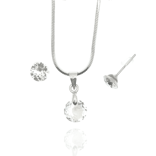 Swarovski kristályos ékszerszett - Crystal kör 8 mm medállal ajándék díszdobozban