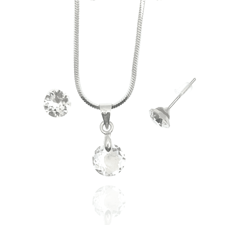 Swarovski kristályos ékszerszett - Crystal kör 8 mm medállal ajándék díszdobozban