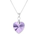18 mm Szív Swarovski kristályos nemesacél nyaklánc - Violet