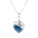 Szív Swarovski kristályos ezüst nyaklánc - 14 mm - Montana