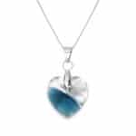 Szív Swarovski kristályos ezüst nyaklánc - 14 mm - Montana