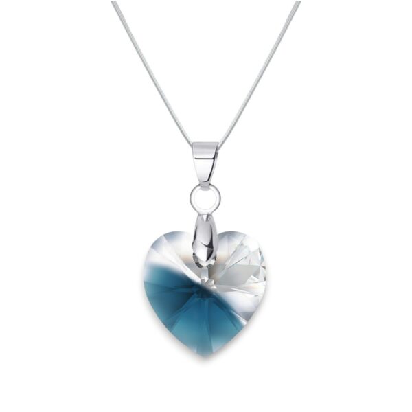 Szív Swarovski kristályos ezüst nyaklánc - 14 mm - Montana