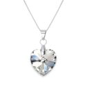 18 mm Szív Swarovski kristályos ezüst nyaklánc - Crystal- 925 ezüst ékszer