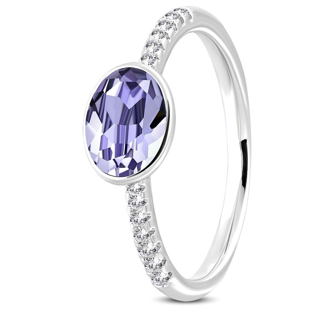 Hosta Lila kristályos nemesacél gyűrű