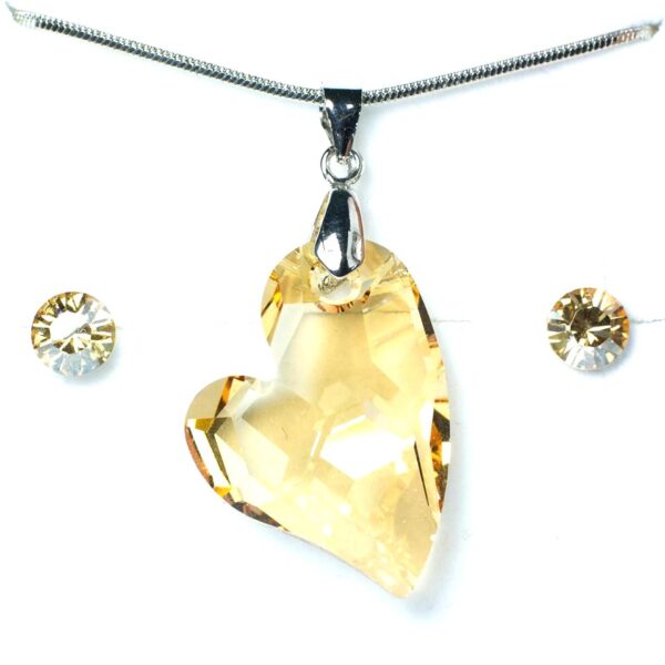 Swarovski kristályos ékszerszett - Ferde szív Golden Shadow