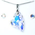 Swarovski kristályos ékszerszett - Ferde szív Crystal AB