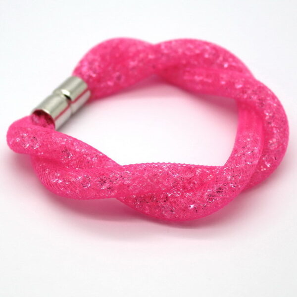 Csavart mágneses karlánc - Pink