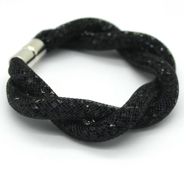 Csavart mágneses kristályos karlánc - Fekete