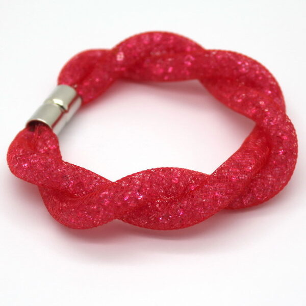 Csavart mágneses kristályos karlánc - Piros