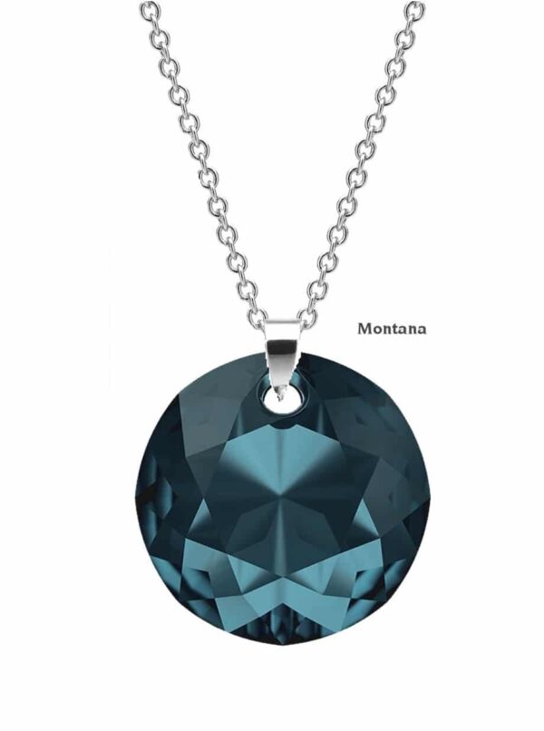 Swarovski® kristályos nemesacél nyaklánc - Montana Kör  20 mm  medál