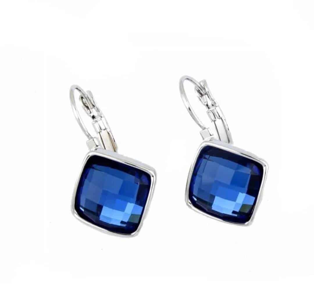 Blue Crystal Cube kristályos fülbevaló