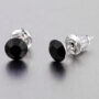 Fekete swarovski fülbevaló - 5 mm