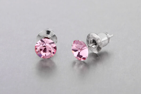 Light Rose swarovski fülbevaló - 6 mm