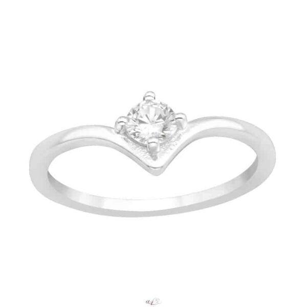 V ALAKÚ FEHÉR KŐ - 925 EZÜST CIRKÓNIA GYŰRŰK - 6