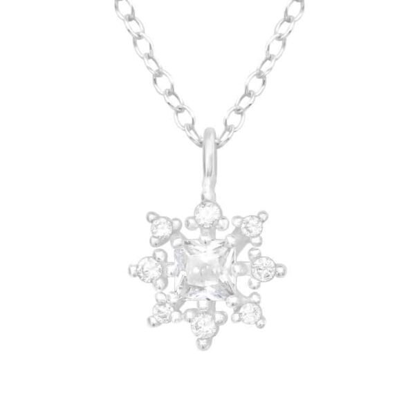 Szikrázó Hópehely  - 925 Ezüst Gyerek Nyaklánc