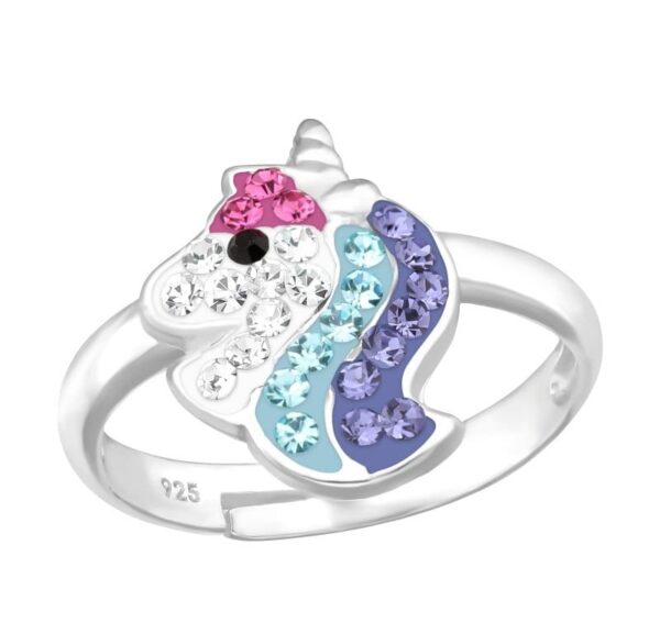 SunPie Kristályos - Unikornis Gyerek 925 Ezüst Gyűrű