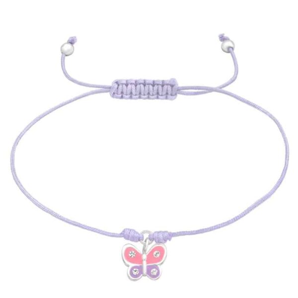 Pillangó - zsinóros - 925 Ezüst Gyerek Karkötő