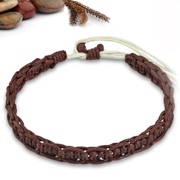 Állítható, divatos, barna színű, CSOMÓS KARKÖTŐ