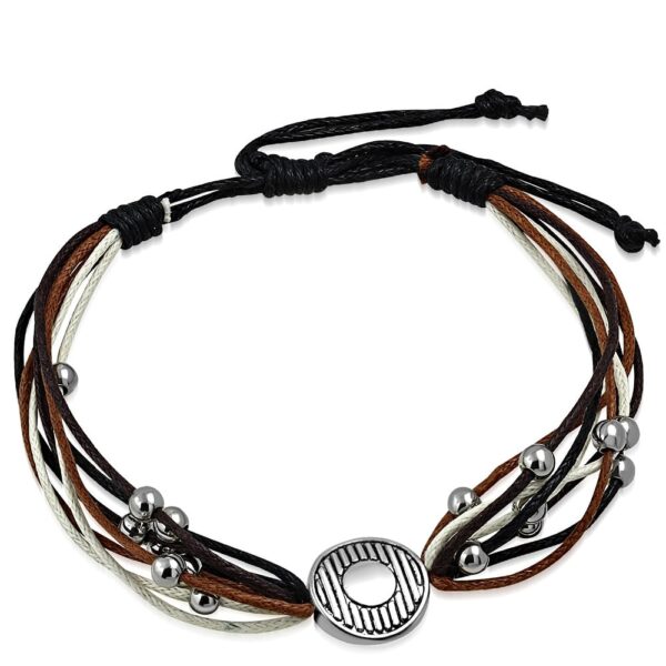 nature színű szövet karkötő, fém dísszel