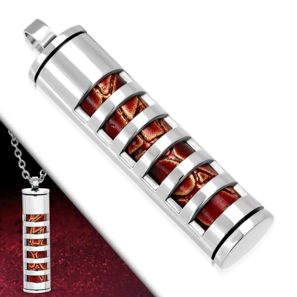 Nemesacél medál kígyóbőrrel