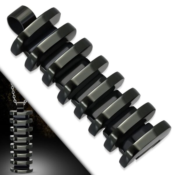 Fekete színű, nemesacél medál